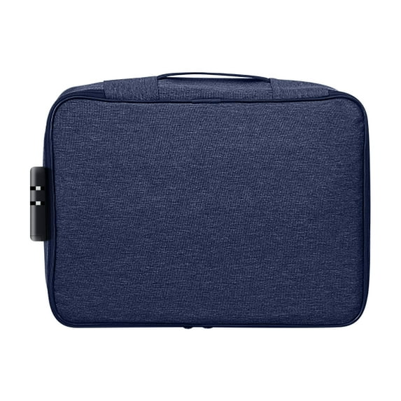 kkbbma under $5 Travel Document Organizer With Lock, Large Capacity Document Passport Organizer Bag, Waterproof Fireproof Storage Case Lockable Zipper, Multi Layer Card Holder Travel File Pouch