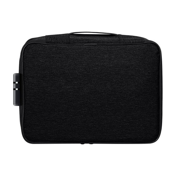 kkbbma under $5 Travel Document Organizer With Lock, Large Capacity Document Passport Organizer Bag, Waterproof Fireproof Storage Case Lockable Zipper, Multi Layer Card Holder Travel File Pouch