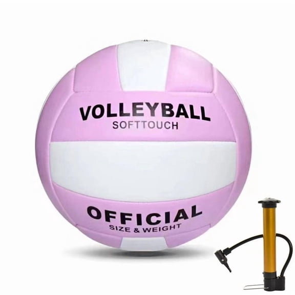 kkbbma under $5 Volleyball with Pump, Soft Volleyball Size 5 with Pump, Beach Volleyball Training Ball Indoor Outdoor Use, Waterproof Burst Resistant PVC Volleyball for Teens Beginners