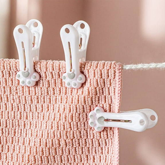 kkbbma under $5 12Pcs Plastic Clothes Pins Laundry Clips - Windproof Clip Drying Clothes Drying Socks Clothespin Plastic Clip Clothespin Household Fixed Clothes Cute Drying Clip