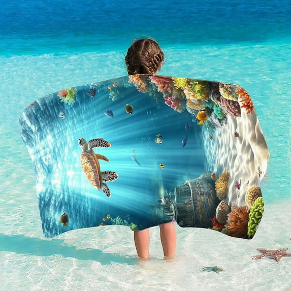 kkbbma Beach Towels under $5! Personalized Beach Towels for Kids - Cute Cartoon Beach Towels - Ultra Absorbent Super Soft Swimming Towels for Kids,Bath/Pool/Beach Towel for Boys Girls