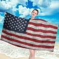 thumbnail image 1 of kkbbma Beach Towels under $5! USA Patriotic Oversized Beach Towel Microfiber Large Bath Towels Quick Dry Sand Free Travel Beach Towel American Flag 54"x27"Swim Pool Yoga Camping Towel Adults, 1 of 5