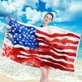 thumbnail image 1 of kkbbma Beach Towels under $5! USA Patriotic Oversized Beach Towel Microfiber Large Bath Towels Quick Dry Sand Free Travel Beach Towel American Flag 54"x27"Swim Pool Yoga Camping Towel Adults, 1 of 5