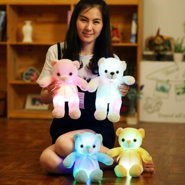 kkbbma Big Deals Light up Stuffed Bear - Glow Bear Light up Stuffed Animal LED Night Light Soft Plush Toy Adorable Birthday Christmas Valentines Mother's Children's Day Gifts for Toddler Kids