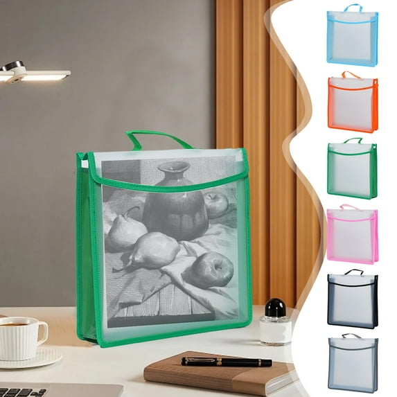 kkbbma Under $10 A3 Project Bag for Quilting Craft Storage for Quilters Clear Art Supply Bag Artwork Storage Organize for Artworks Charts and Teaching Material Multipurpose