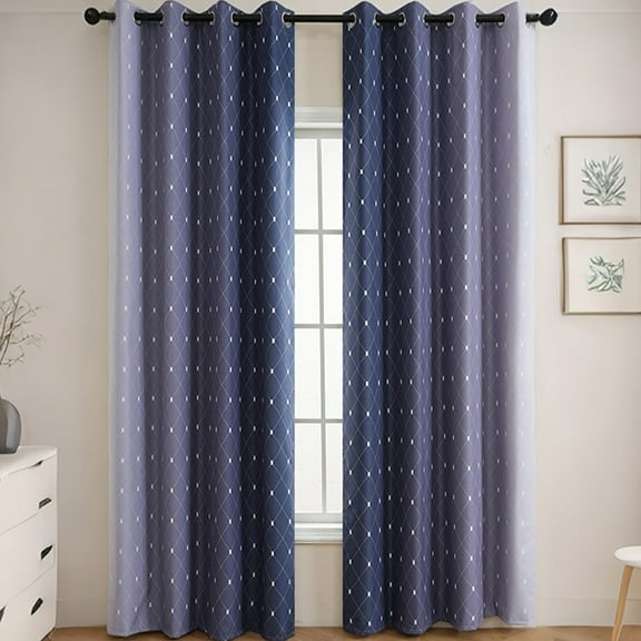 kkbbma under $5 2 Pieces Blackout Window Curtain Panels, Full Light Blocking Drapes for Nursery, 95x52 inches Drop Thermal Insulated Draperies for Living Room