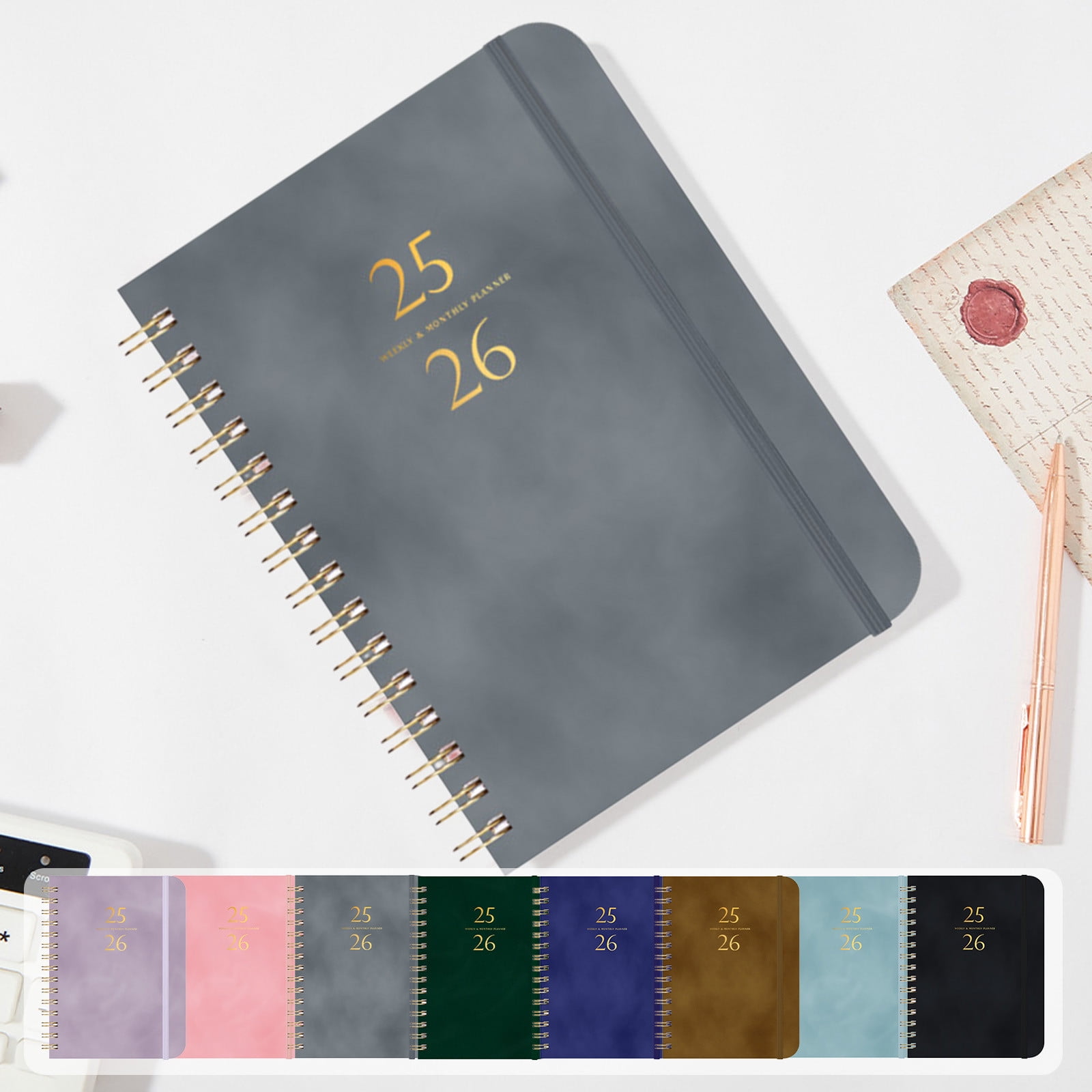 2025-2026 Academic Planner - July 2025 To June 2026, Weekly & Monthly, Hard Cover A5 With Tabs, Floral