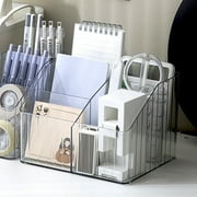 kkbbma under 5$ Clear Acrylic Desk Organizer for Office Supplies and Desk Accessories - Pen Holder Desktop Organization for Room College Dorm Home