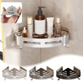 thumbnail image 1 of kkbbma under $5 Corner Shower Caddy, Adhesive Shower Corner Organizer Shelves, No Drilling Stainless Steel Shower Storage Rack with Hooks for Bathroom, Dorm and Kitchen, 1 of 9