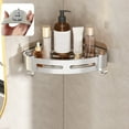 thumbnail image 1 of kkbbma under $5 Corner Shower Caddy, Adhesive Shower Corner Organizer Shelves, No Drilling Stainless Steel Shower Storage Rack with Hooks for Bathroom, Dorm and Kitchen, 1 of 6