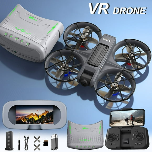 kkbbma Clearance under $5 FPV Drone With VR Glasses Brushless Motor And Cool LED Lights Drones 2.4G RC Quadcopter Altitude Hold Obstacle Avoidance For Kids Adults