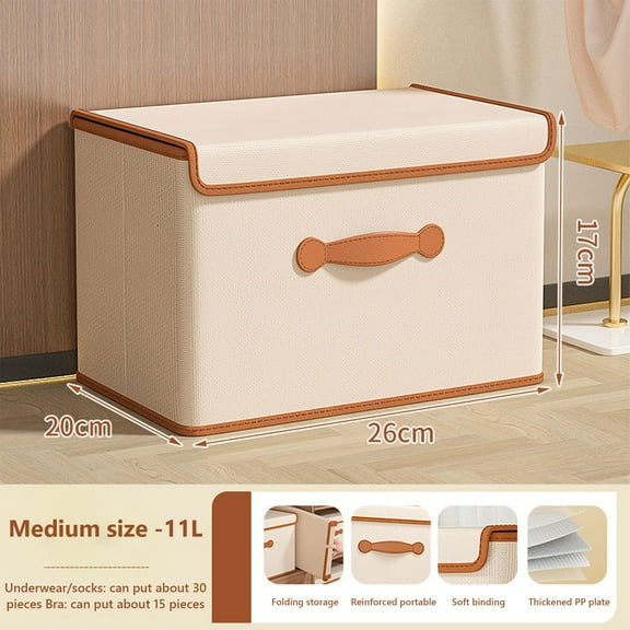 kkbbma under $5 Fabric Storage Bins with Lid, Closet Storage Bins, Foldable Storage Baskets for Shelves, Storage Bins for Shelves, Closet Organizers and Storage Bins