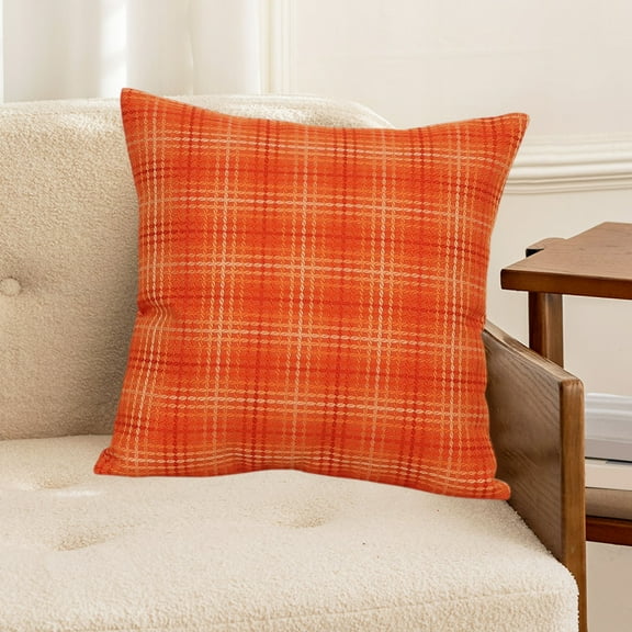 kkbbma under $5 Fall Plaid Pillow Covers Buffalo Plaid Tartan Print Autumn Themed Decorative Throw Pillows Outdoor Pillowcase Square Farmhouse Cushion Case Decor for Couch Sofa Bed