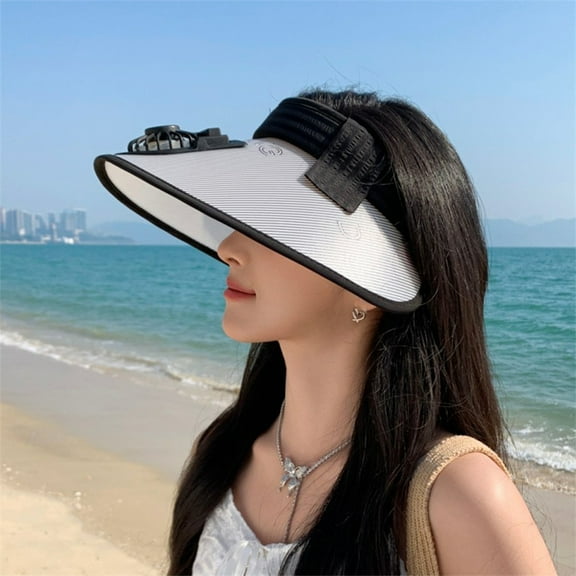 kkbbma under $5 Fan Hat Outdoor Fan, Sun Visors Hat with Fan, USB Rechargeable Hat with Fan, Cooling Fan Hats for Women, Large Area Sun Protection for Hot Summer