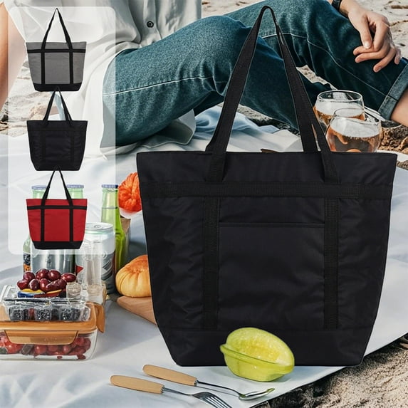 kkbbma under $5 Insulated Cooler Bag - Premium, Collapsible Soft Cooler Makes a Perfect Insulated Grocery Bag, Food Delivery Bag, Travel Bag, Beach or Picnic Bags