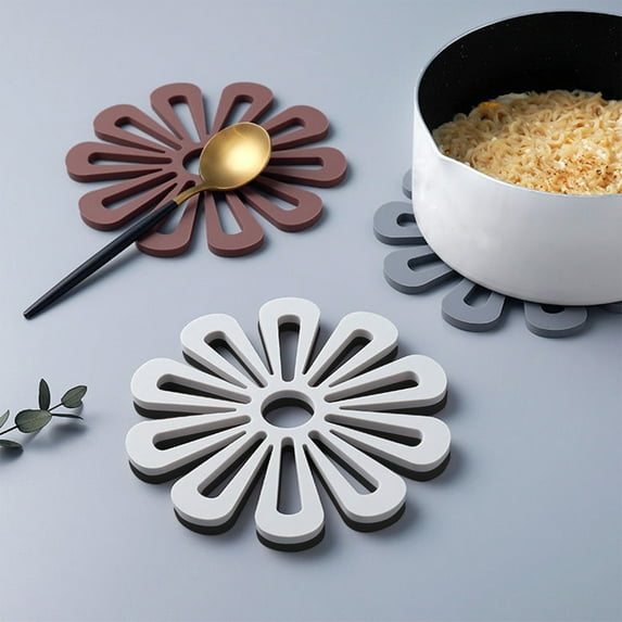 kkbbma under $5 Manteles individuales y posavasos redondos con forma de flor Manteles individuales redondos gruesos con forma de flor Manteles de mesa para comedor o cocina Decoración para