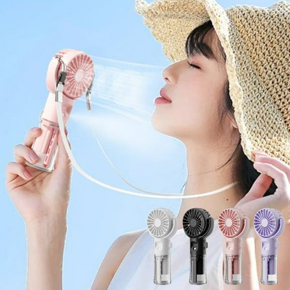 kkbbma under $5 Misting Fan Portable, Handheld Personal Mister Fan, Small Fan Rechargeable, Mini Spray Water Mist Fan, Women Portable Fan For Travel, Outdoors, Hiking, Camping Home Office