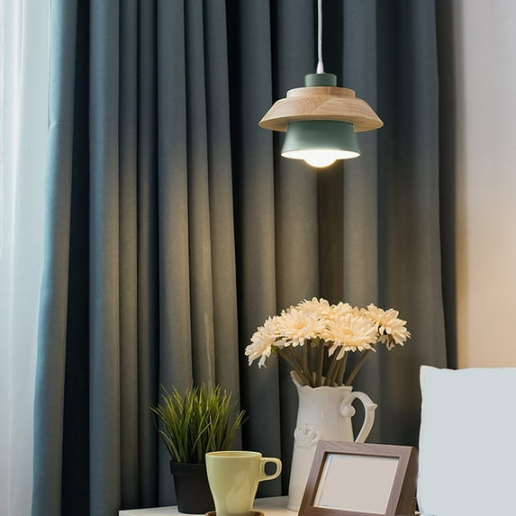 kkbbma under $5 Modern Pendant Lights,Natural Wood and Brass Accent,Adjustable Fixtures Ceiling Hanging Pendant Lighting for Dining Room Kitchen Island Lighting Hanging Lamp