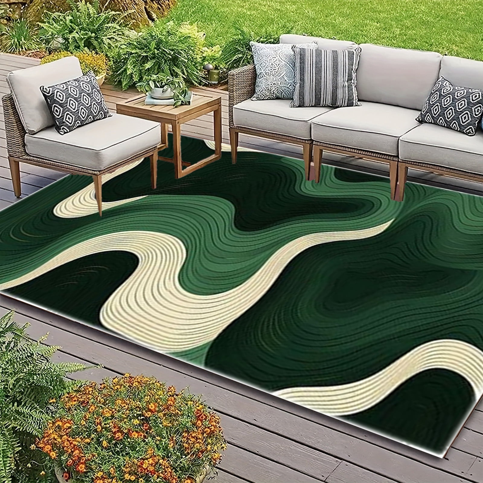 kkbbma Clearance under $5 Outdoor Rug, Waterproof Reversible Mat Indoor ...