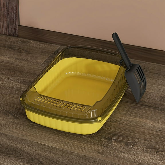 kkbbma under $5 Pet Litter Box for Cat Open Large Capacity Anti-Splash Shovel Cats Toilet Pet Sandbox Kitten Tray Bedpan Cleaning Basin Supplies