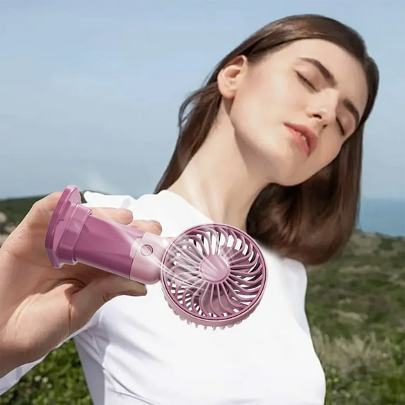 kkbbma under $5 Portable Fan, Battery Operated Fan, 3 Speeds, Makeup Fans for Women with Base, Handheld Desk Fan for Outdoor Indoor,Ultra Quiet