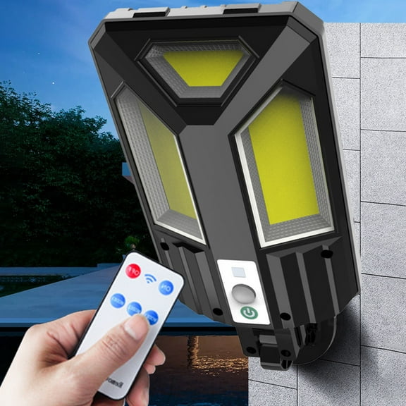 kkbbma under $5 Solar Lights Outdoor Waterproof,Solar Street Lights Outdoor LED Solar Flood Light, Wide Angle with Motion Sensor and Remote Control for Yard,Fence,Parking lot,Garage