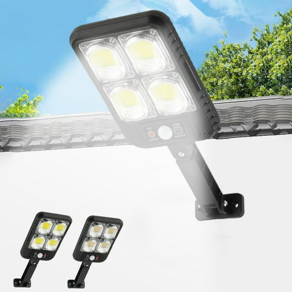 kkbbma under $5 Solar Street Lights Outdoor Waterproof, Dusk to Dawn Solar with Motion Sensor and Remote Control, LED Flood Light, Luces solares para exteriores, for courtyards, Garage
