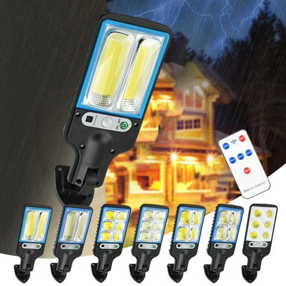 kkbbma under $5 Solar Street Lights Outdoor - Wide Angle Motion Sensor, Commercial Solar Parking Lot Lights Dusk to Dawn, LED Flood Lights IP65 Waterproof with Remote Control