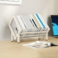 thumbnail image 1 of kkbbma under $5 Stainless Steel Tilting Desk Bookshelf Organizer for Book Lover and Record Holder, Desktop Storage Book Rack for Magazine/CDs/Books Display, Tabletop Bookcase in Office/Home, 1 of 6