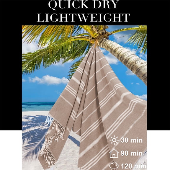 kkbbma under $5 Turkish Beach Towel Cotton Turkish Towels for Bathroom Oversized Quick Dry Towels for Travel Towel Fast Drying Lightweight Camping Yoga Towel Blanket 35.43x70.87in
