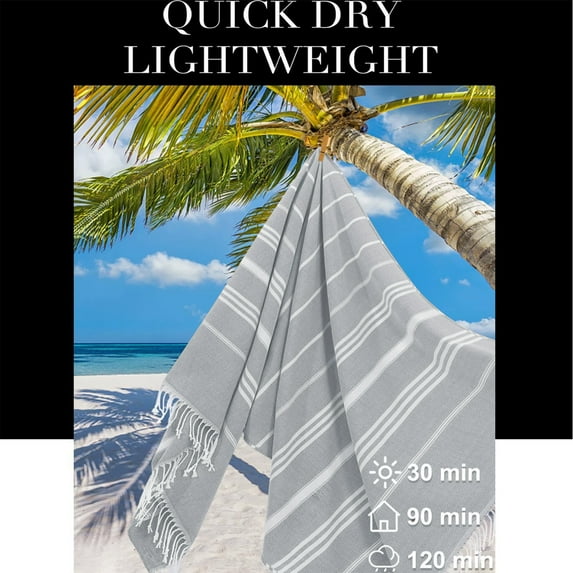 kkbbma under $5 Turkish Beach Towel Cotton Turkish Towels for Bathroom Oversized Quick Dry Towels for Travel Towel Fast Drying Lightweight Camping Yoga Towel Blanket 35.43x70.87in