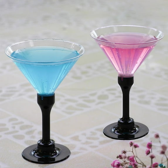 kkbbma 6Pcs Disposable Plastic Champagne Glass - Glass Disposable Transparent Plastic Tall Glass Dessert Glass Red Glass Party Cocktail Glass Holiday Party For Christmas Halloween