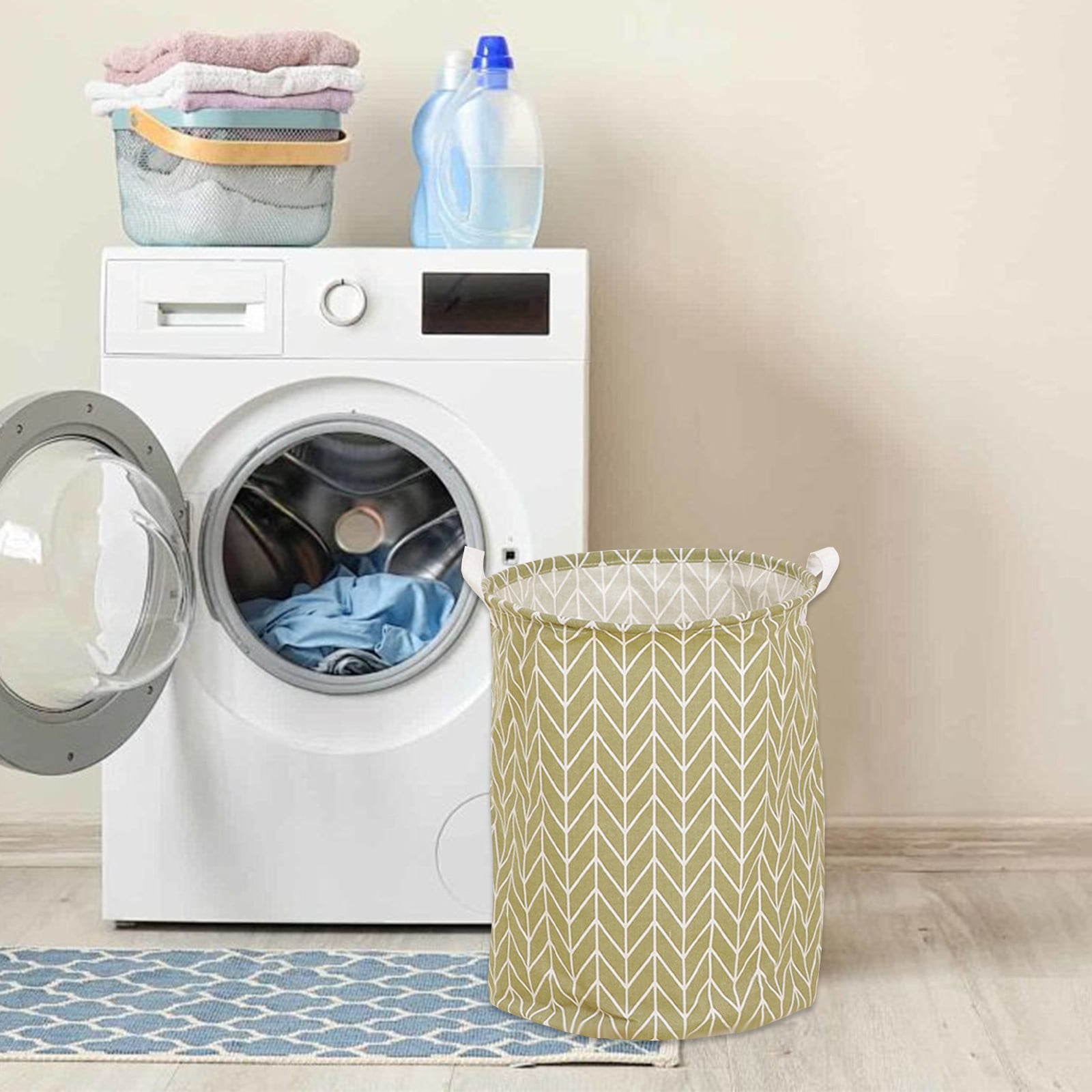 Panier à Linge Pliable En Toile - Léger, Imperméable, Pour Chambre, Salle De Bain Ou Dortoir - 12