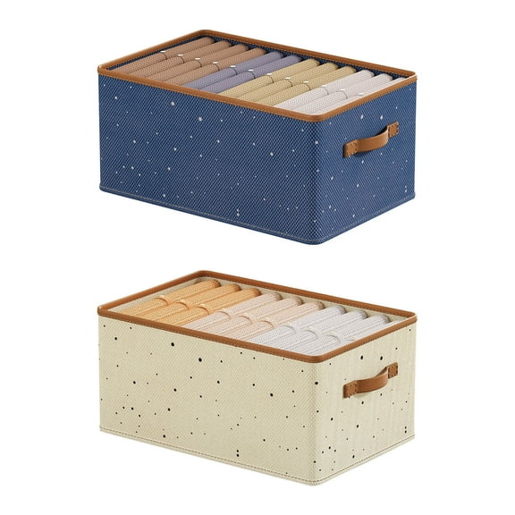 kkbbma Under $5 Linen Storage Baskets, Large Storage Bins, Foldable Closet Organizer for Shelves Bedroom, Living Room