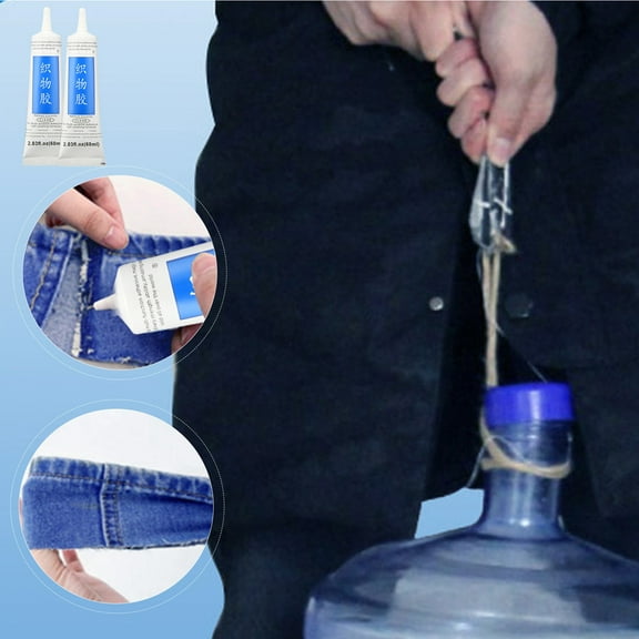 kkbbma under $5 2pcs 15ml Fabric Glue Fabric Glue For Clothing Permanent Washable Leather Glue