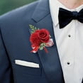 thumbnail image 1 of kkbbma under $5 Bride Wedding Rose Boutonniere Groom Flower Buttonholes Prom Suit Decor for Men and Groomsmans, 1 of 6