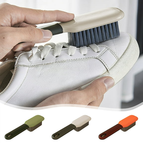 kkbbma under $5 Cleaning Shoe Brush, Multifunctional Long Handle Shoe Brush Cleaner, Hangable Soft Bristle Shoes Cleaning Scrubber
