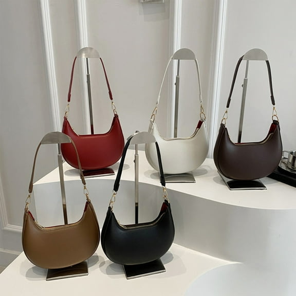 kkbbma under $5 Crescent Shoulder Bags for Women Cute Hobo Tote Handbag Under the Arm Purses Mini Clutch Purse with Zipper Closure