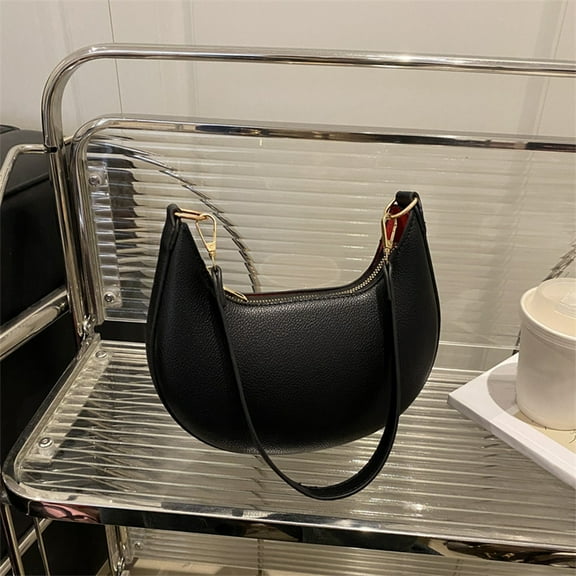 kkbbma under $5 Crescent Shoulder Bags for Women Cute Hobo Tote Handbag Under the Arm Purses Mini Clutch Purse with Zipper Closure