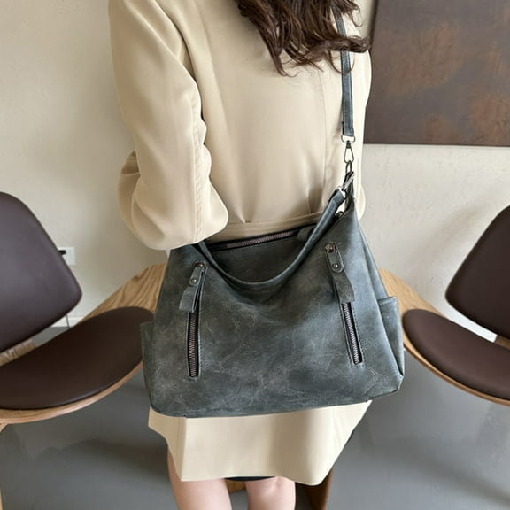 kkbbma under $5 Fashion Crossbody Bag For Women Shoulder Bag Soft PU Leather Handbags Purses Multi Pocket Hobo Tote Bag