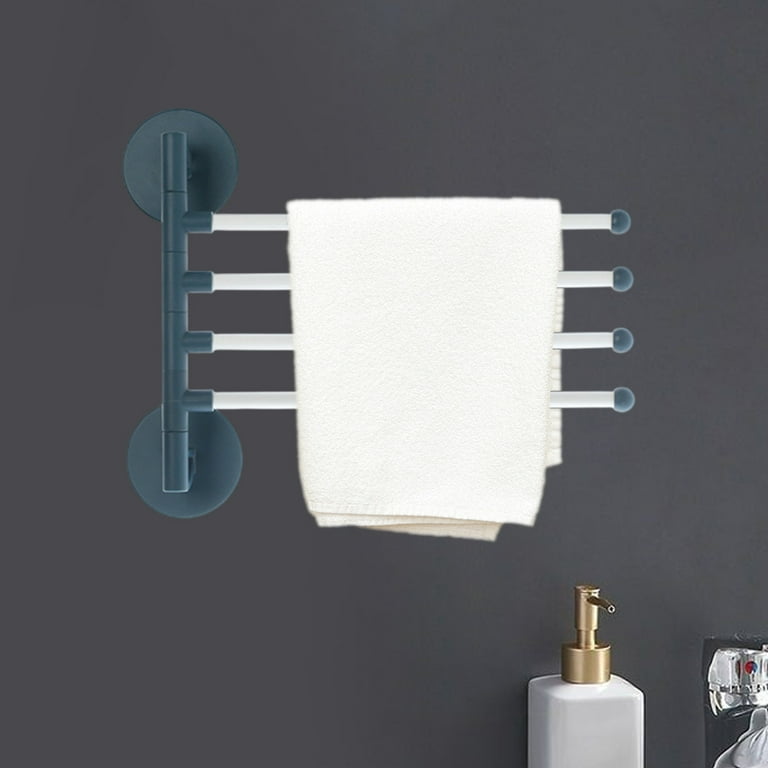 kkbbma under $5 Plastic Bathroom Swivel Towel Rack No Drilling