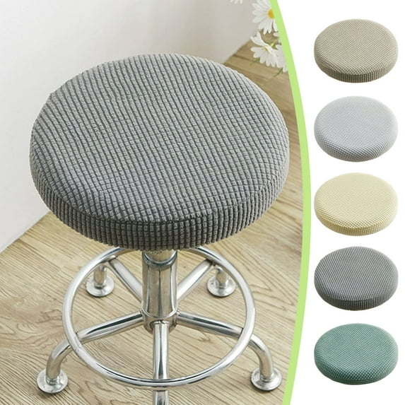 kkbbma under $5 Round Bar Stool Cover, Elastic Bar Chair Cover, Round Stool Cushion Cover, Elastic Seat Covers for Dining Chairs