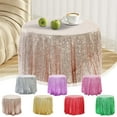 thumbnail image 1 of kkbbma under $5 Round Sequin Tablecloth Glitter Pink Table Cloths for Birthday Wedding Bridal Baby Shower Party Decorations, 1 of 9