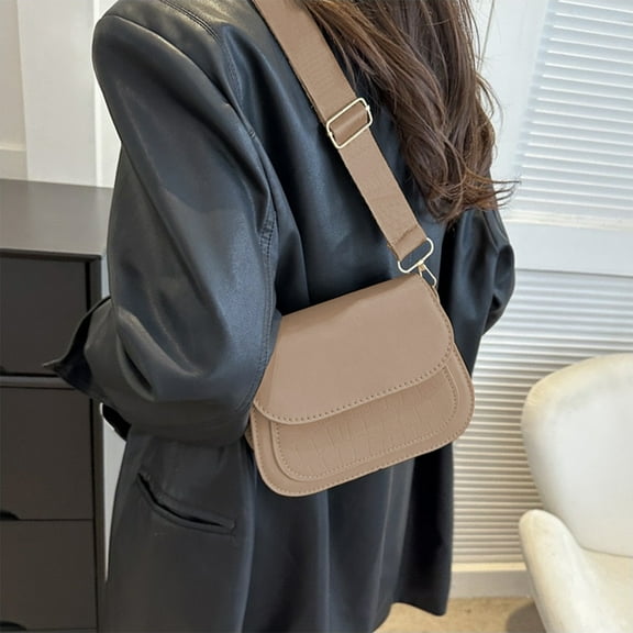 kkbbma under $5 Small Crossbody Bags for Women Trendy Flap Saddle Purses Vegan Leather Shoulder bag