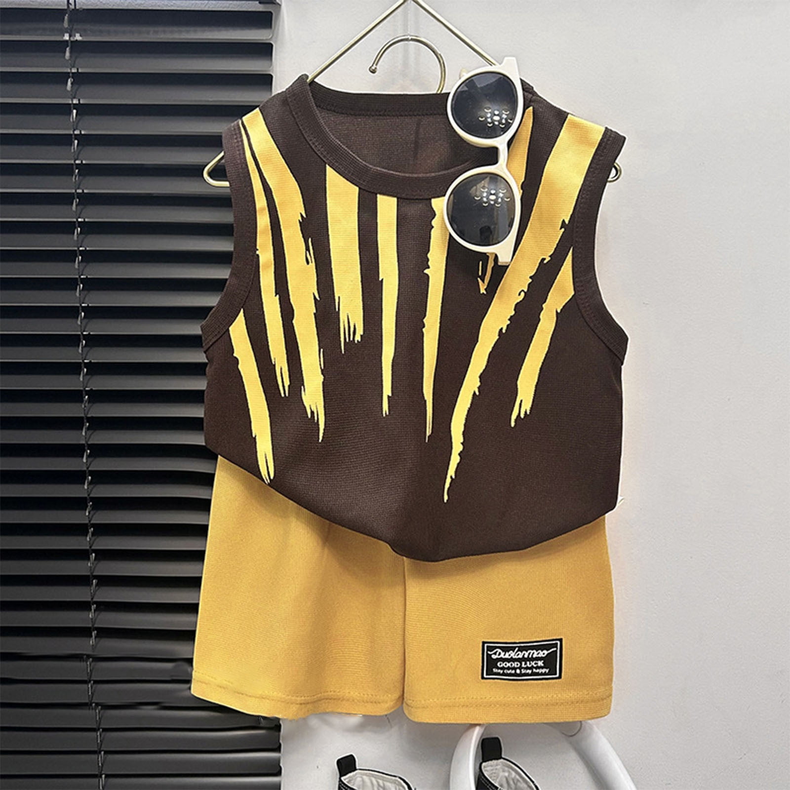 kkbbma Conjunto de ropa para niños pequeños, camiseta sin mangas a ...