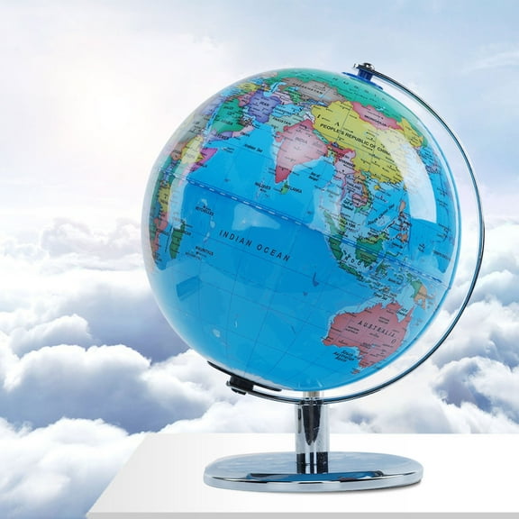 kkbbma Illuminated Globe for Kids Learning - Children Desktop Spinning Earth Political & Constellation Maps, LED Night Light Lamp