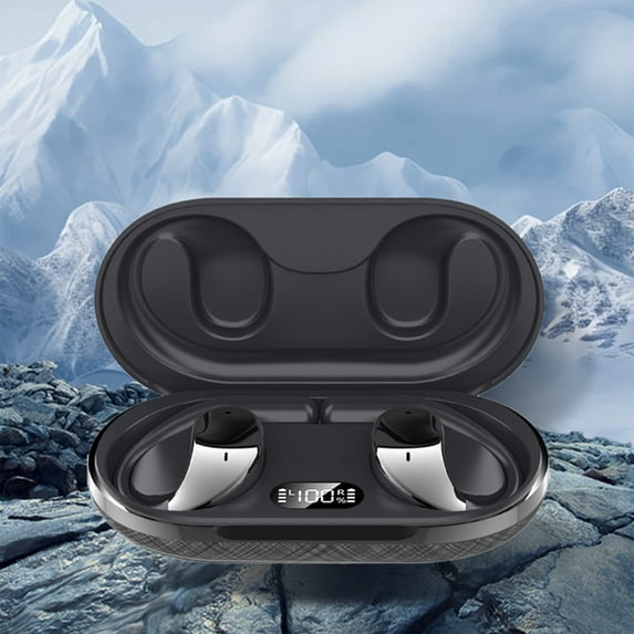 kkbbma Wireless Earbuds Bluetooth 5.4 Headphone - Bluetooth Earbuds Stereo Deep Bass Over Ear Bud with Earhooks, Noise Cancelling Mic, Waterproof Earphone for Workout/Running