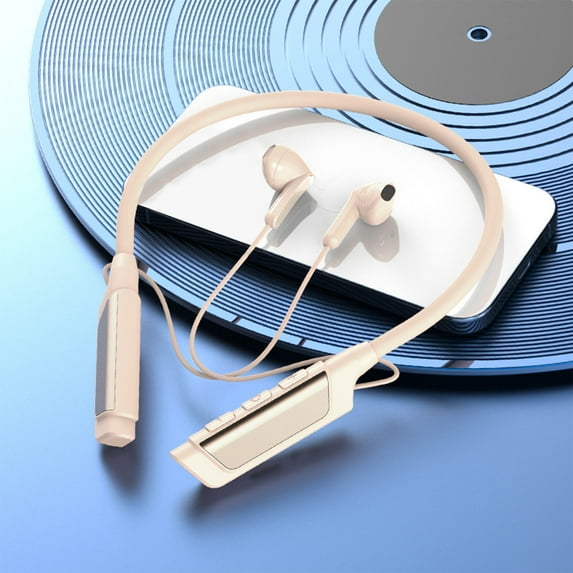 kkbbma under $5 Neckband Bluetooth Headphones - Neck Mounted Bluetooth Headphones Wireless Fitness Running Sports Music Earbuds With Long Battery Life And Intelligent Noise Reduction