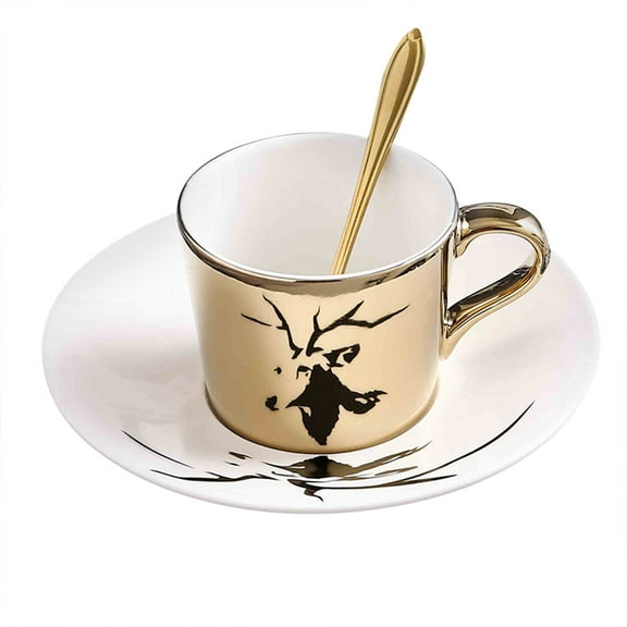 kkbbma Moving Reflection Creative Coffee Cup, Rotating Illusion Ceramic Mug, Animal Reflection Novelty Teacup, Unique Gift for Coffee Lovers Home Office Decor