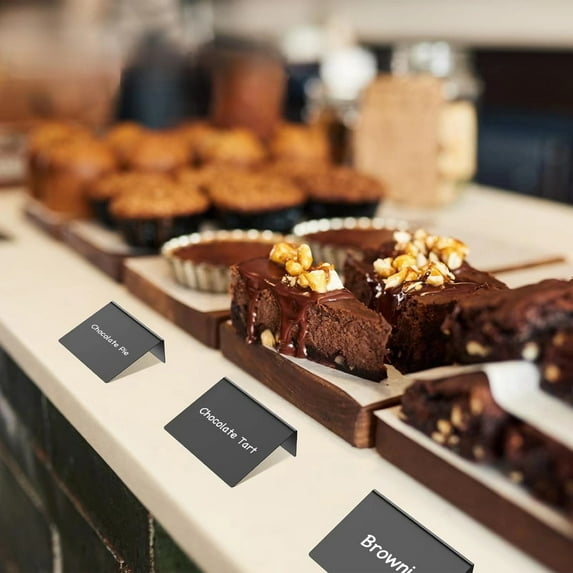 kkbbma under $5 4 Pack Acrylic Mini Chalkboard Sign for Food - Black Tabletop Chalkboard Signs, Small Chalkboards Signs for Bakery, Birthday Parties, Message Board Signs, Buffet, Weddings and Retail